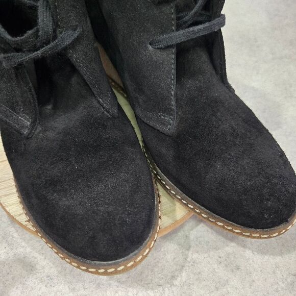 ๐ขโ J. CREW Macalester Wedge Boots. Black and Tan Size 8 - Picture 4 of 14